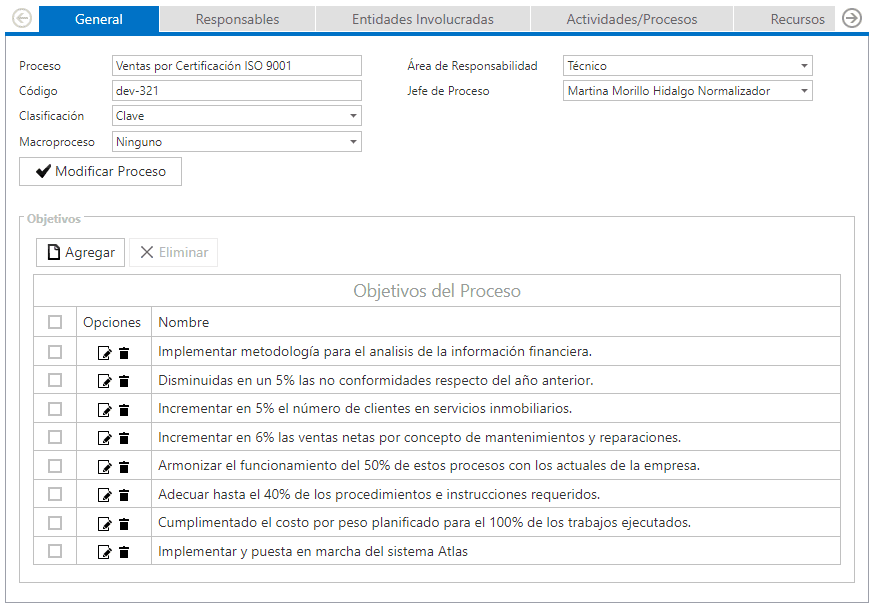 Quays | Ficha de procesos