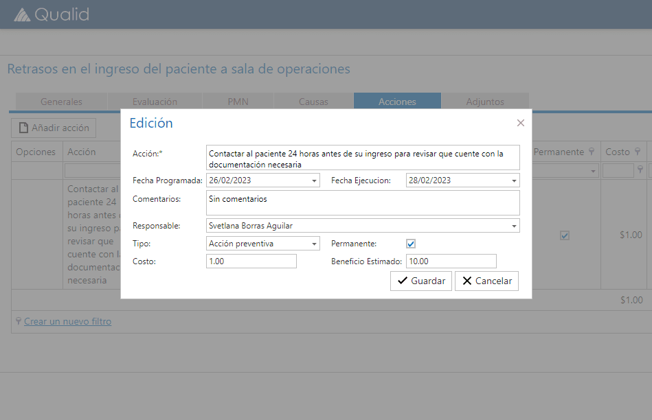 Quays | Acciones correctivas del riesgo